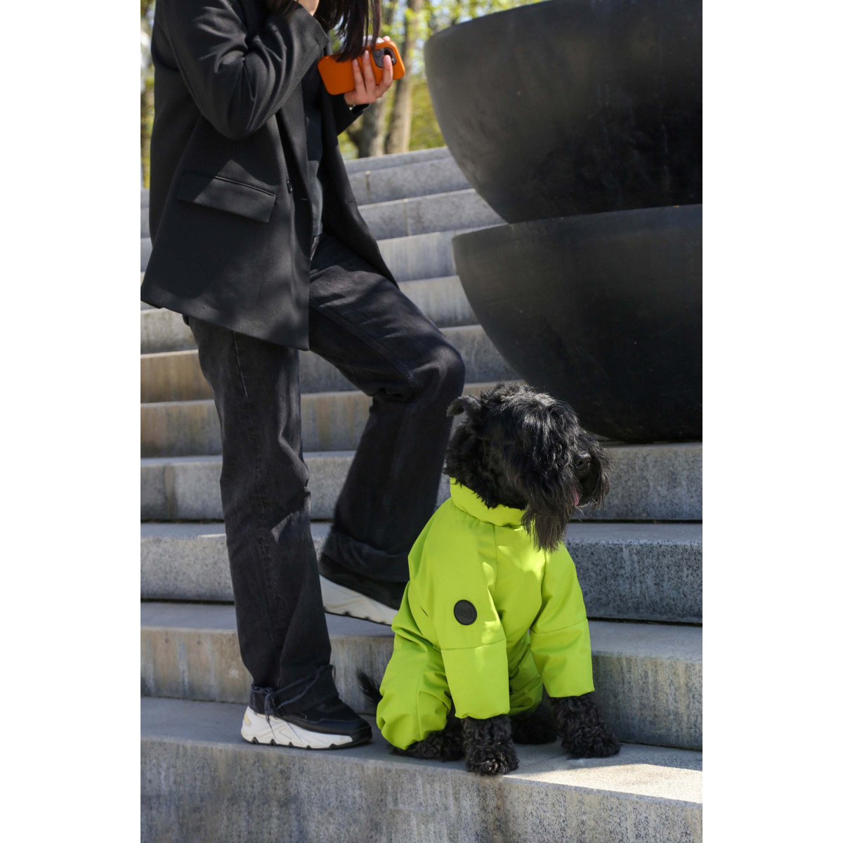 Membrane waterproof dog suite lime